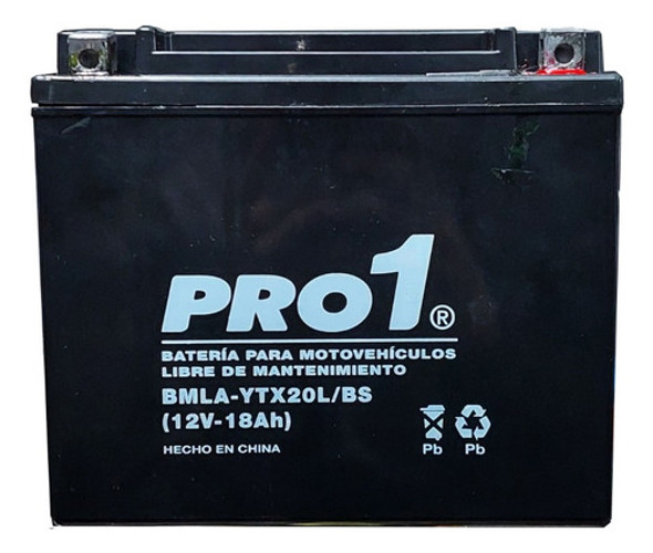 Bateria Moto Harley Yamaha Ytx20l/bs 12v 18ah Triump 0