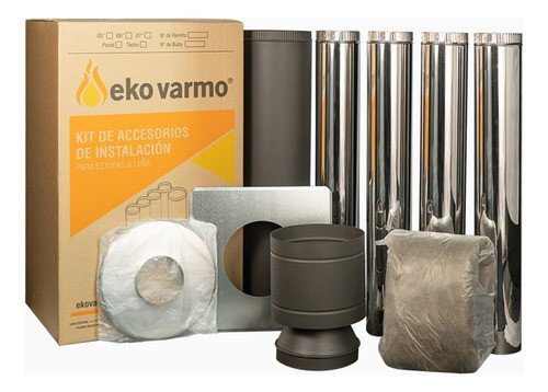 Kit Para Calefactor Por Techo 150mm Acero Inox -gris Grafito 0
