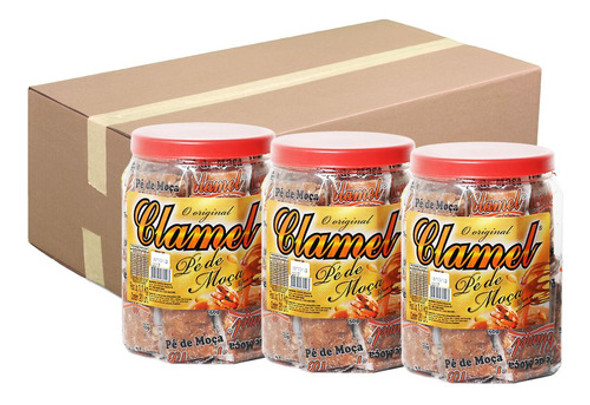 Pé De Moça Clamel C/ 20 Amendoim C/ Leite Moça Kit 3 Potes 0