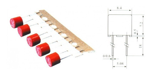 50 Peças - Pico Fusivel 8mm Radial 200ma  Promoção 1