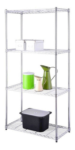 Estantería Metálica Cromada Organizador - 4 Estantes- 150 Cm 1