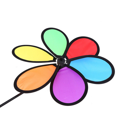 Arco Iris Flor Molino Viento Spinner Jardín Camping Decoraci 0