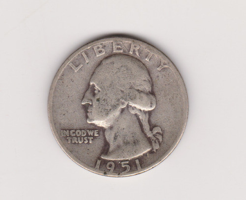 Moneda Eeuu 1/4 Dolar Año 1951 D Plata Bueno 0