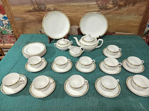 Antiguo Juego De Té En Loza Inglesa 1