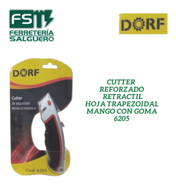 Cutter Cuchilla Trapezoidal Retráctil Metálico Dorf 6205 Fs 1 Cutter Cuchilla Trapezoidal Retráctil Metálico Dorf 6205 Fs 1