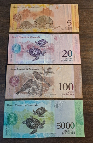 Venezuela X 4 Billetes Incluye 5000 Bolívares 2016. Usados 1