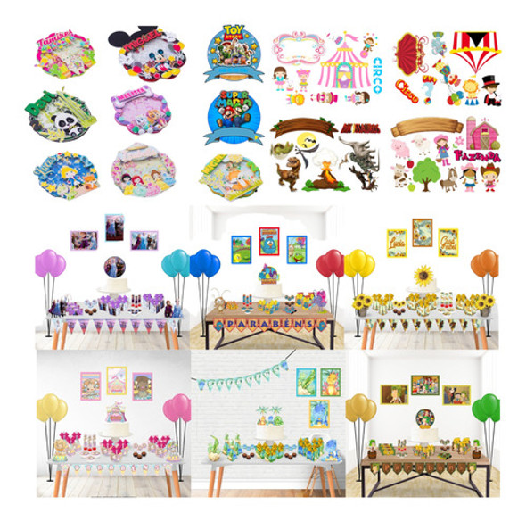 Kit Imprimible 350 Cake Toppers + 150 Kits De Fiesta Candy 0 Kit Imprimible 350 Cake Toppers + 150 Kits De Fiesta Candy 0