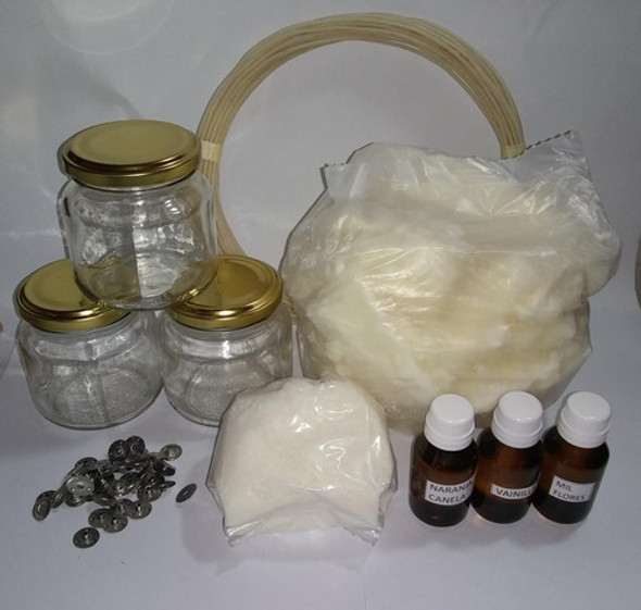 5kcera De Soja+frascos+pabilo+3esencias+endurecedor+ojalillo 1