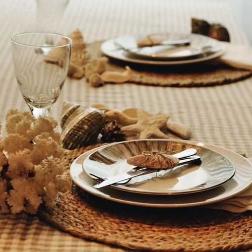 Apoya Platos Individual De Mimbre Salvamantel Decorativo 1