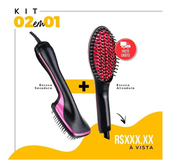 Kit Secadora E Escova Alisadora 0