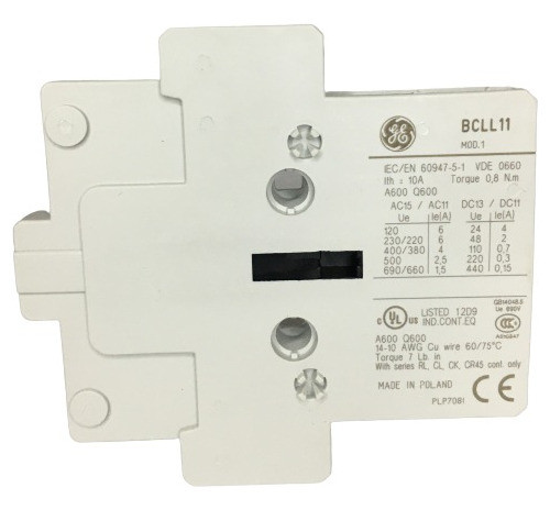 Contactos Aux P/cl00-10 General Electric 1+1 Lateral Bcll11 0