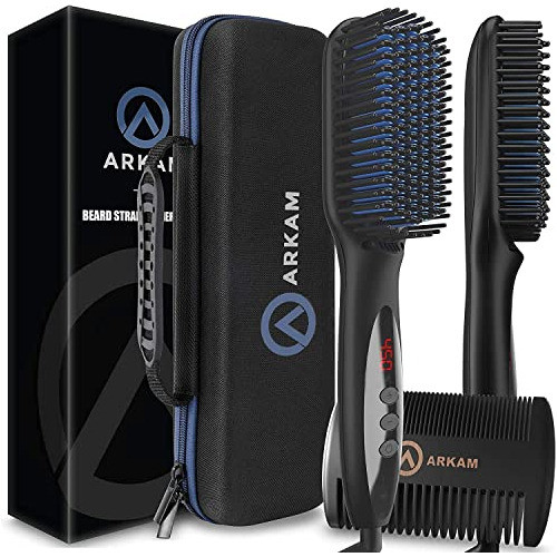 Cepillo Alisador Barba Antiquemaduras Con Funda Viaje 0