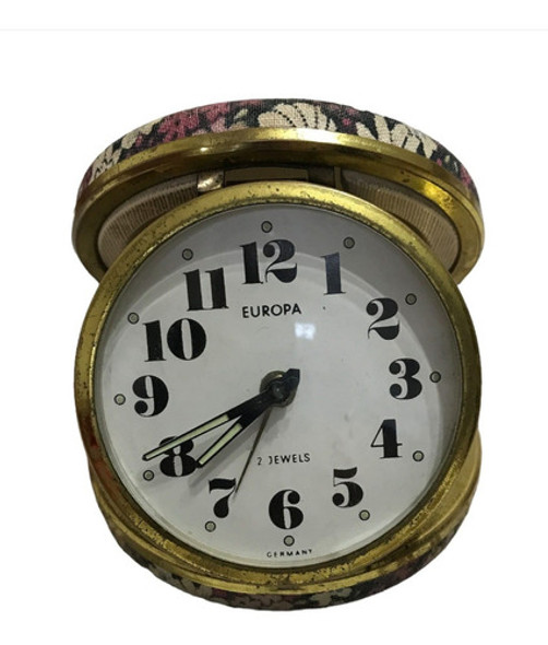 Reloj De Mesa Alemán Mecánico Antiguo Funcionando 0