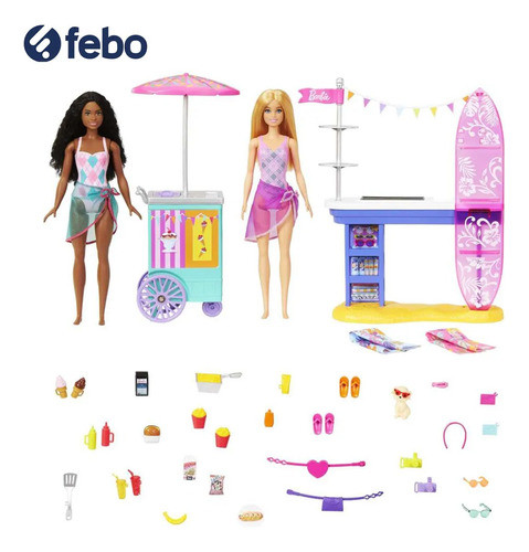 Barbie Playa Set Muñeca Juguete +3años Paseo Verano 1