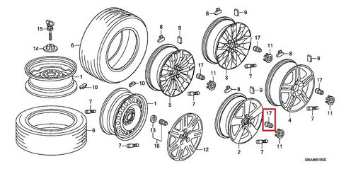 Porca Roda (cromado) - Honda Crv 2000 2001 2002 1