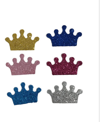 Coronas De 5 Cm Goma Eva Glitter 50 Unidades 0