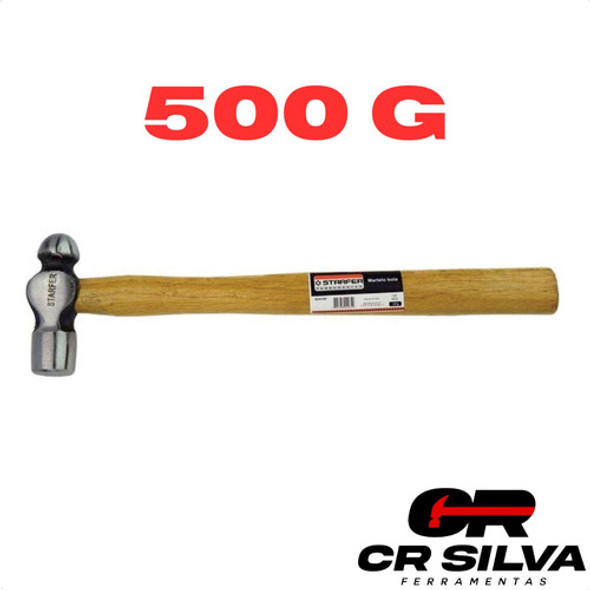 Martelo Bola Cabo De Madeira De 500g Profissional 1