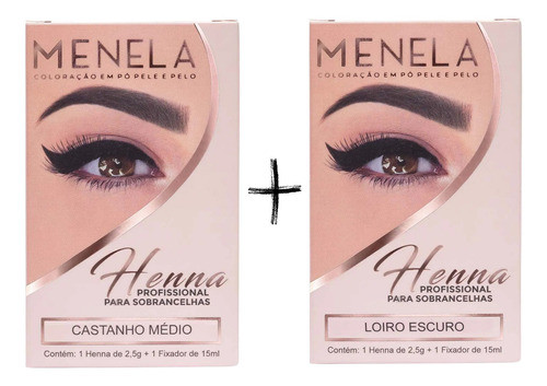 Combo Kit Henna Menela Castanho Médio + Loiro Escuro 0