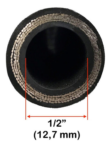 Mangueira Hidráulica 1/2 Com 4 Tramas Aço 4 Sh - 10 Metros 1