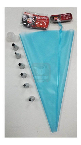 Manga Silicona 30cm + Acople + 6 Pico Reposteria Belgrano 1