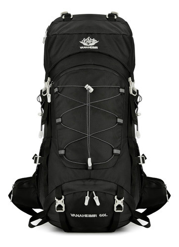 Mochila Para Senderismo De 60l + Cubierta Para Lluvia Negra 0