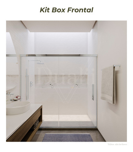 Kit Box Banheiro Quadrado Cromado S/vidro 1,5x3,0altura 0