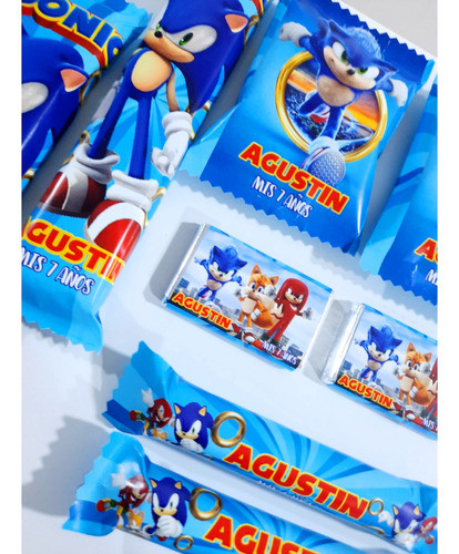 Golosinas Personalizadas Cumpleaños X10 Unidades Sonic 1