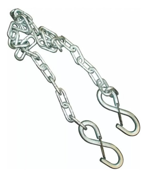 Cadena De Seguridad 60cm Gancho Galvanizada Para Trailer 0