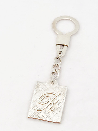 Llavero En Plata 925 Con Inicial Cursiva O Imprenta 0