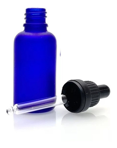 Frasco 10cc Vidrio Gotero 10ml Azul Esmerilado X10 Tapa Inc 0