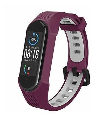Malla Para Xiaomi Mi Band 6/5 Amazfit Band 5 Ciruela/gris 1