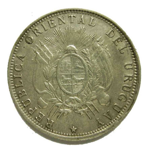 Uruguay Antigua Moneda 50 Cents. 1894 Plata Impecable Estado 1