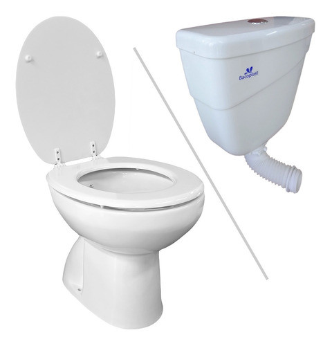 Set Baño Onix Inodoro Deposito Pvc A Codo Boton Asiento Tapa 0