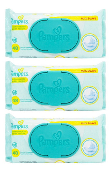 Pampers X3 Toallitas Húmedas Bebés Recién Nacidos Suave 6c 0
