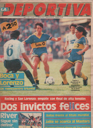 Revista * La Deportiva * N° 4 Año 1987 Boca Vs Racing 0