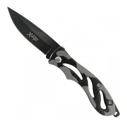 Canivete Camuflado Camping Pesca Aço Inox 15cm Xv2929 Tático 0