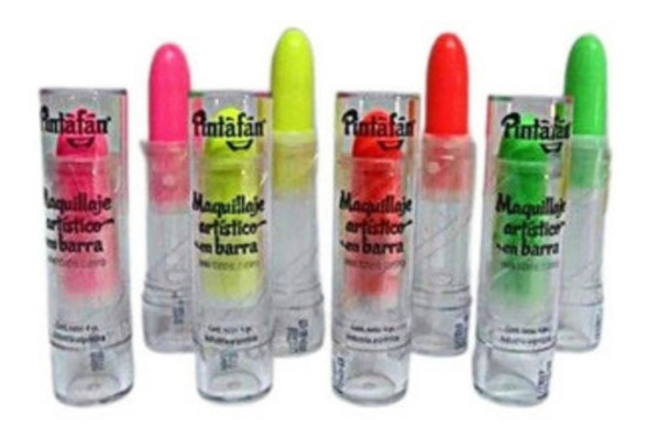 Labial Fluo X 10 Maquillaje Brilla Uv Pintura Neon Cotillon 0