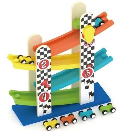 Benic Rampa Tobogán De Vehículos Madera Be28 Shine 0