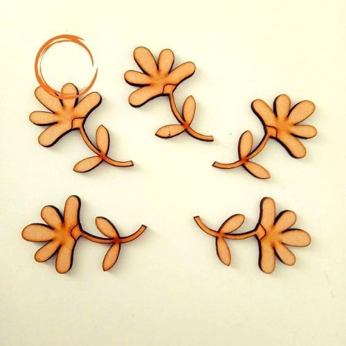 Flor Tallo Fibrofacil Mdf 4cm X 50 Unidades 0