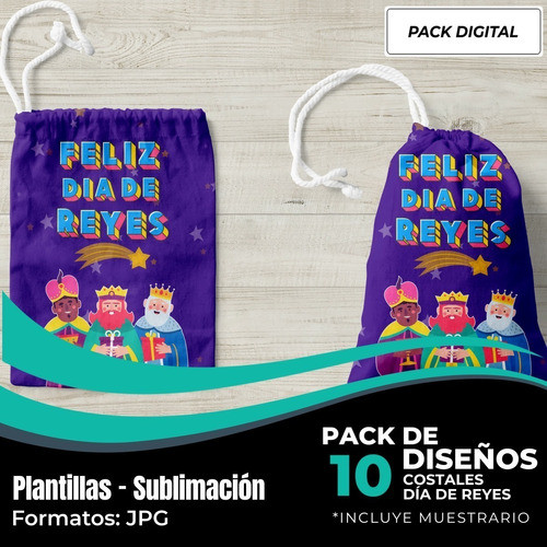 Diseños Para Estampar/sublimar Bolsas Reyes M10 1