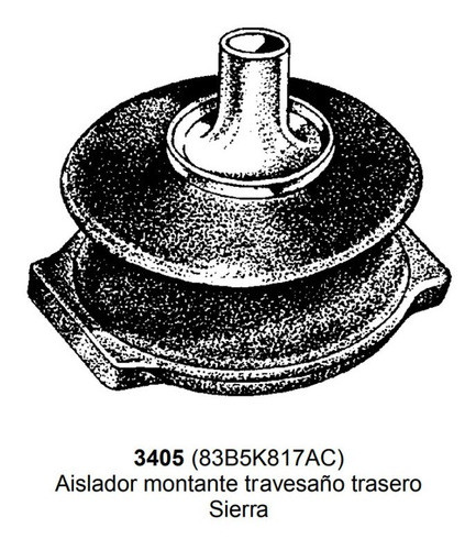 Aislador Montante Travesaño Trasero. Ford Sierra 3405 1