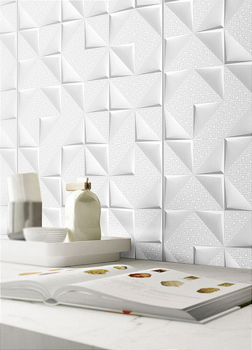 Cerámica Revestimiento Blanco 3d 60x120 Cm. 1