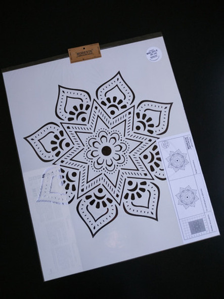 Stencil Decorativo Mandala Piso Telas  50x60 Mnl303-e 45 Cm 1