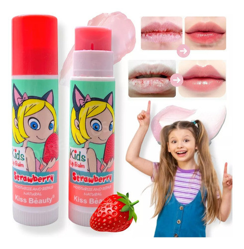 Balsamo Para Niñas Sabor Frutilla. X 2 1