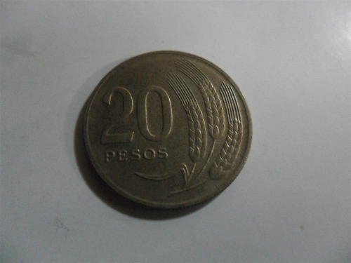 Numismatica Moneda 20 Pesos Uruguayo 1970 Uruguay 1