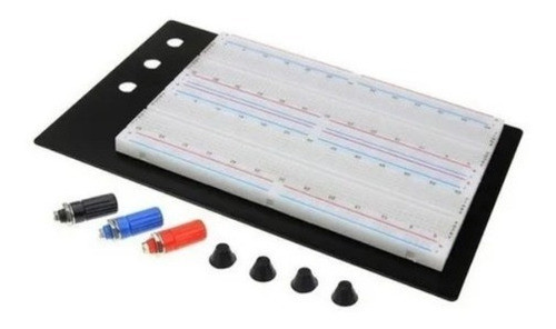 Protoboard 1660 Pontos C/ Base Metal + Bornes P/ Robótica 1