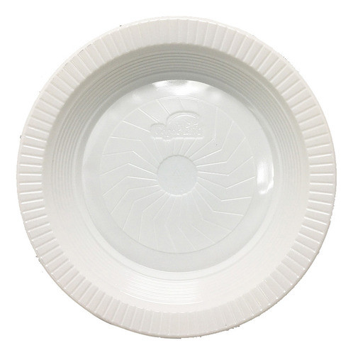 Prato Descartável Ps Fundo Branco 21cm Cx C/ 500 Pratos 0