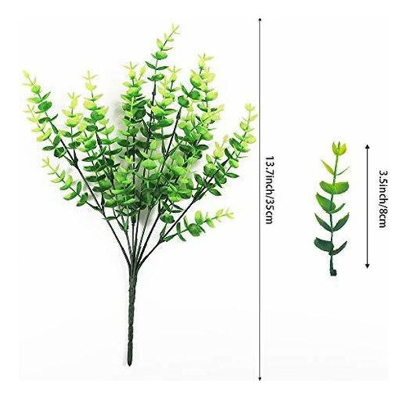 Hatoku 24 Paquete Verde Artificial Plantas Al Aire Libre Plá 1
