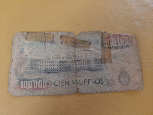 Billete 100.000 Pesos Argentinos - Antiguo 1