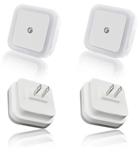 Pack 4 0.5w Led Enchufe Luz De Noche Led Blanco Con Control 0
